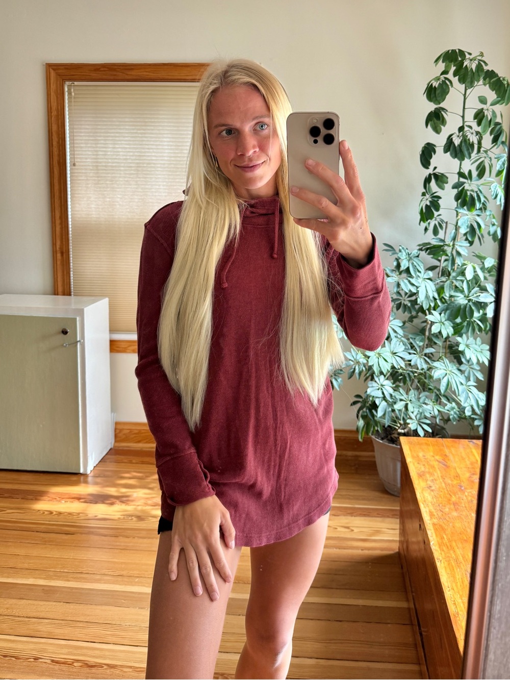 Patagonia waffle hooded shirt